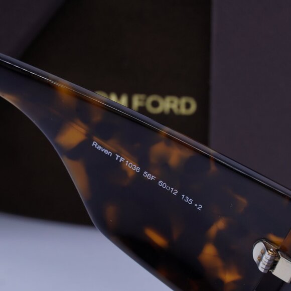 Tom Ford FT1036 56F Raven Aviator Sunglasses - Havana/Brown